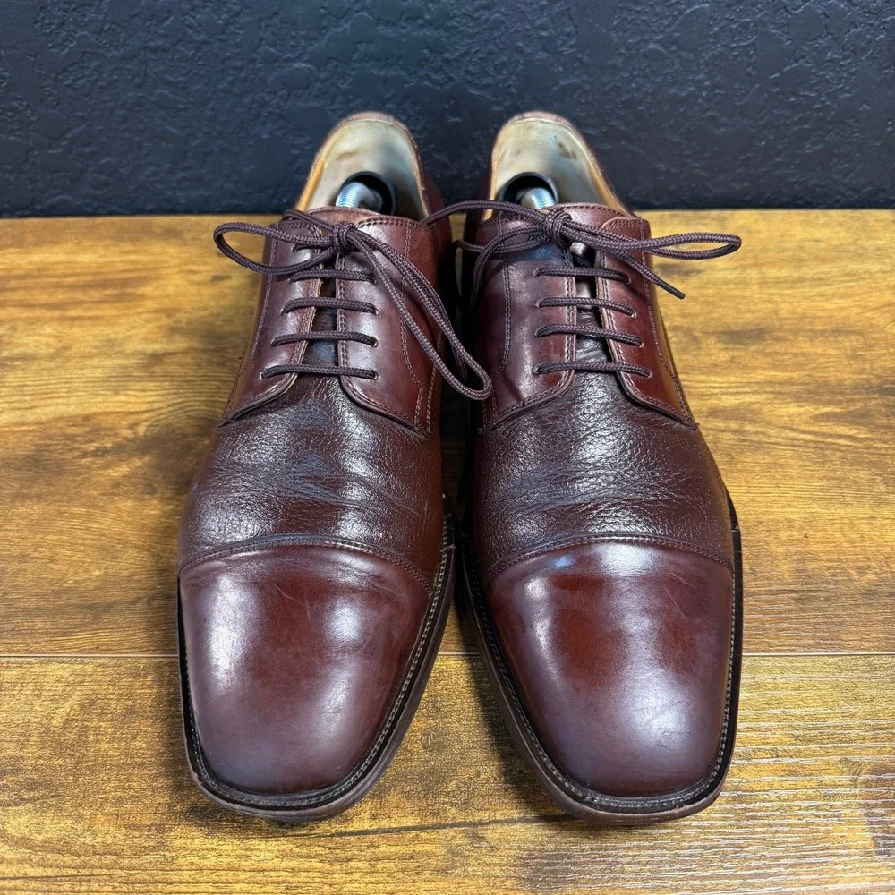 Johnston‎ & Murphy 15 0670 Mahogany Brown Leather Cap Toe Oxford Mens Size 11 M